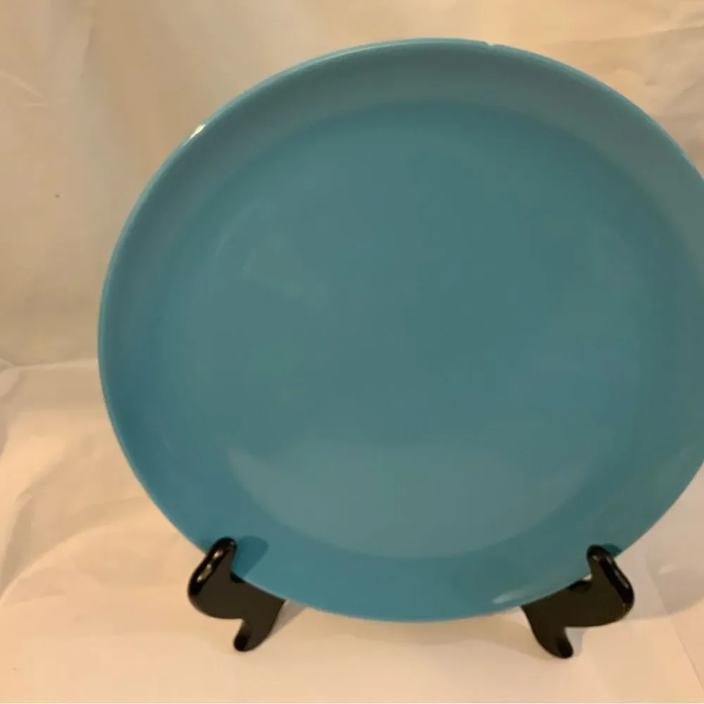 Lot of 3 IKEA FARGRIK Aqua Turquoise Blue 10.75” Dinner Plates Thailand #15199